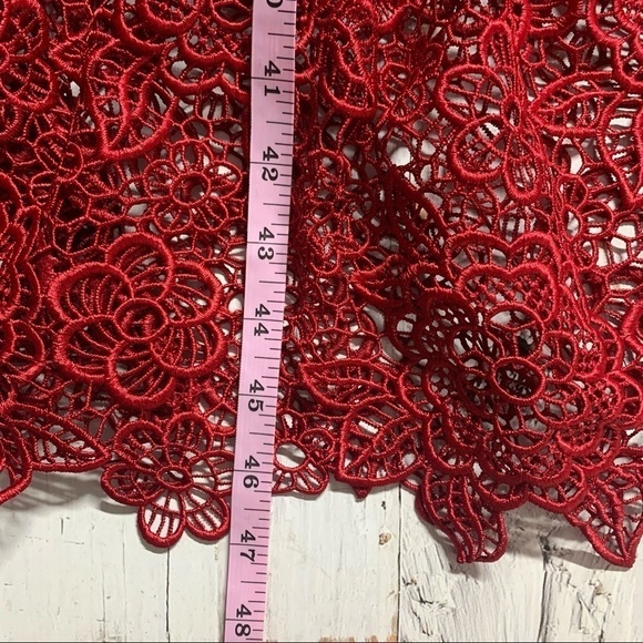 Self Portrait Red Floral Blush Midi Dress Size US 8 - Picture 15 of 16